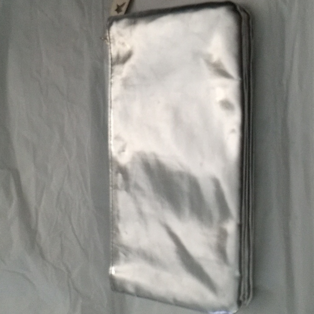 Thierry Mugler Silver Clutch Makeup Bag Purse